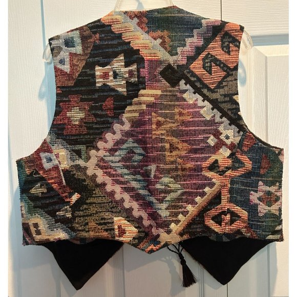 Vintage Longhorn by Niver Western Wear Vest Large, Native American Southwest - Picture 2 of 5